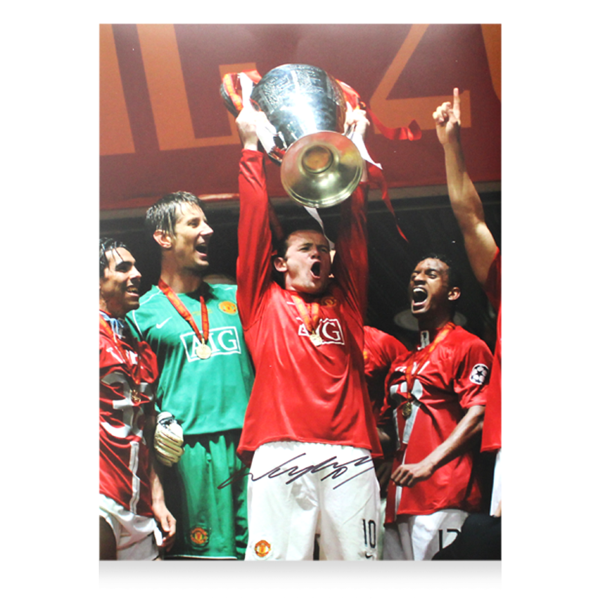 Wayne Rooney Official UEFA Champions League Signed and Framed Manchester United Photo: UEFA Champions League Winner