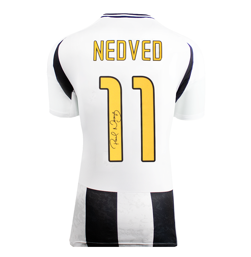 Pavel Nedved Official UEFA Champions League Back Signed and Framed Juventus 2024-25 Home Shirt