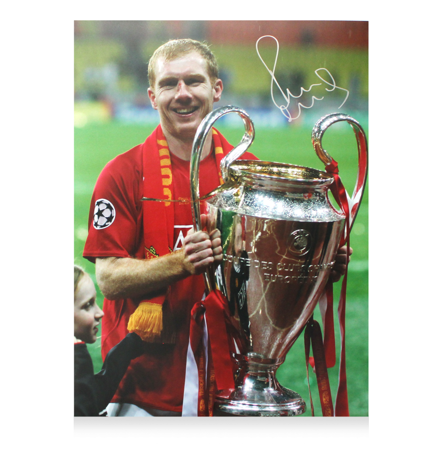 Paul Scholes Official UEFA Champions League Signed and Framed Manchester United Photo: 2008 UEFA Champions League Winner