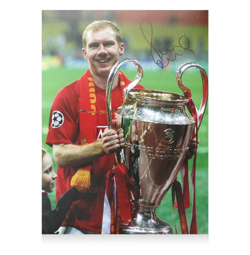 Paul Scholes Official UEFA Champions League Signed and Framed Manchester United Photo: 2008 UEFA Champions League Winner