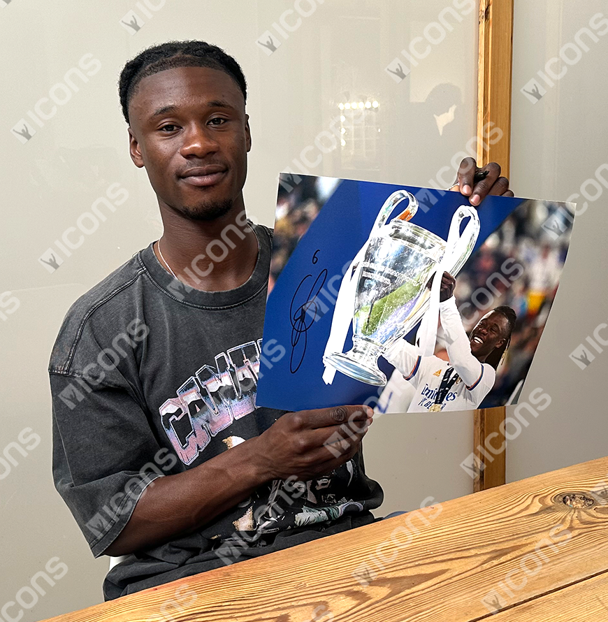 Eduardo Camavinga Official UEFA Champions League Signed and Framed Real Madrid Photo: UEFA Champions League Winner