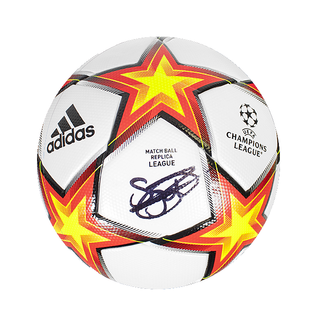 Sergino Dest Official UEFA Champions League Signed Football In Acrylic Case