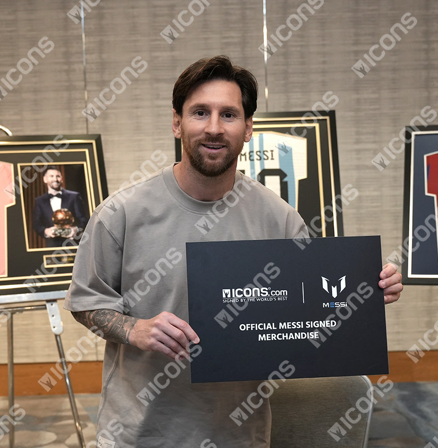 Lionel Messi Official UEFA Champions League Front Signed and Hero Framed FC Barcelona 2019-20 Authentic Home Shirt