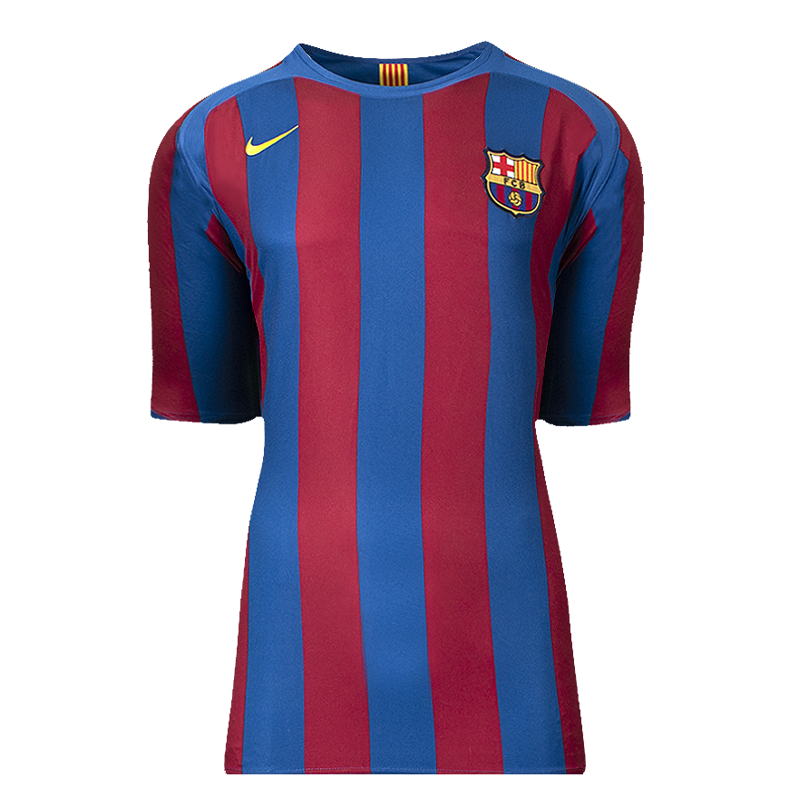Lionel Messi Official UEFA Champions League Back Signed and Hero Framed FC Barcelona 2005-06 Home Shirt