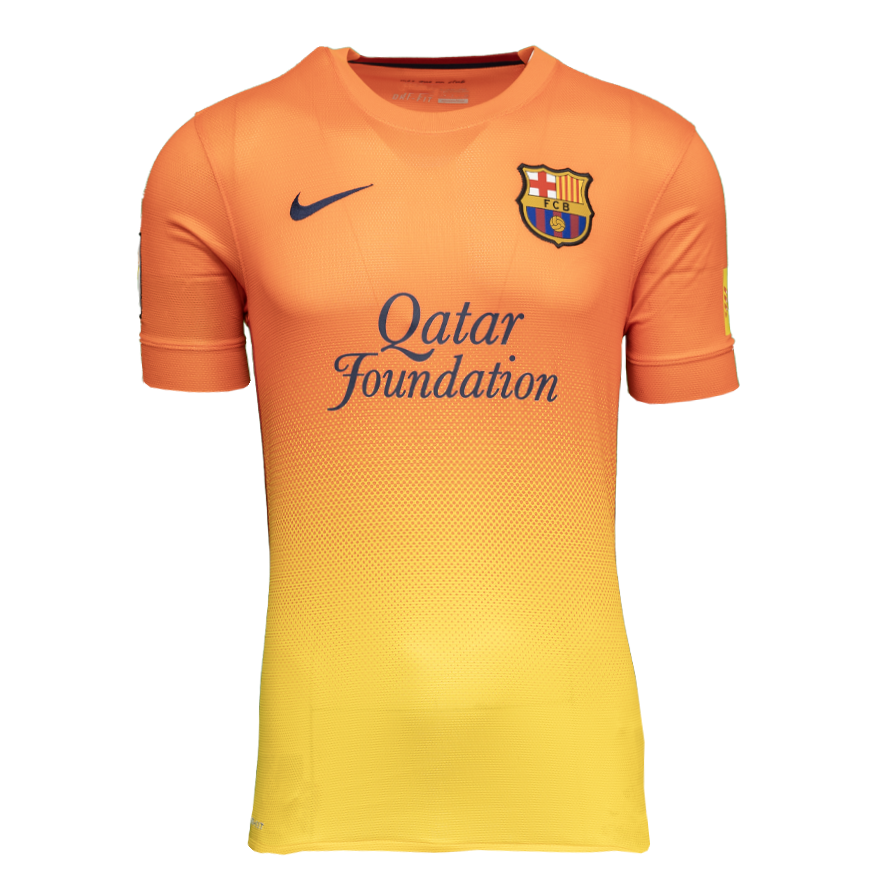 Lionel Messi Official UEFA Champions League Back Signed and Hero Framed FC Barcelona 2012-13 Away Shirt