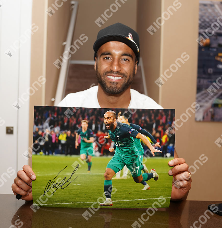 Lucas Moura Official UEFA Champions League Signed and Framed Tottenham Hotspur Photo: Semi Final Goal vs Ajax