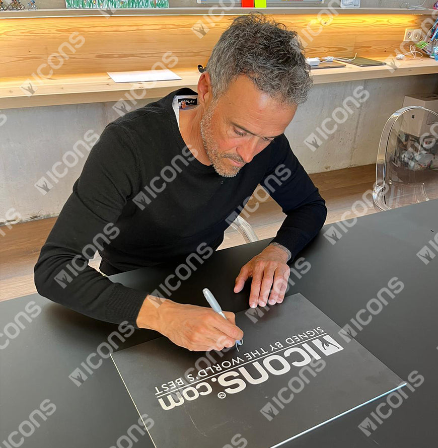 Luis Enrique Signed UEFA Champions League Football In Acrylic Case