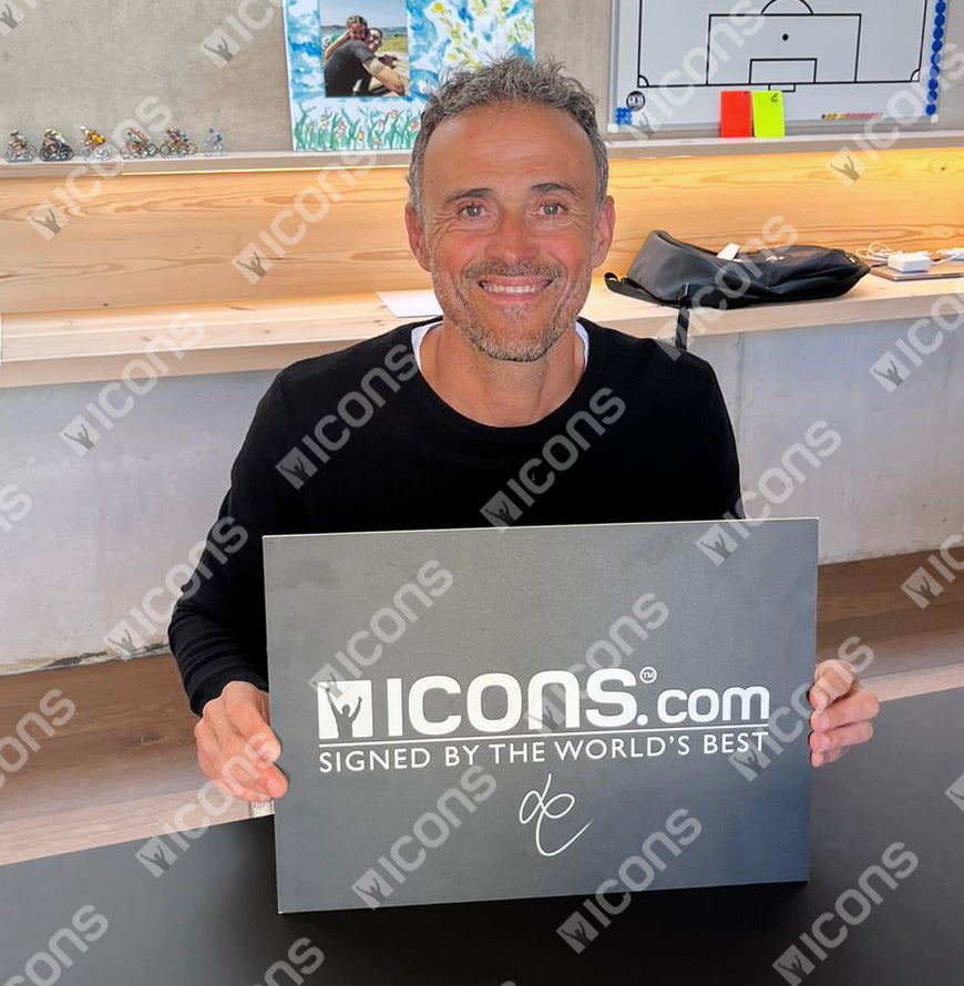 Luis Enrique Signed UEFA Champions League Football In Acrylic Case
