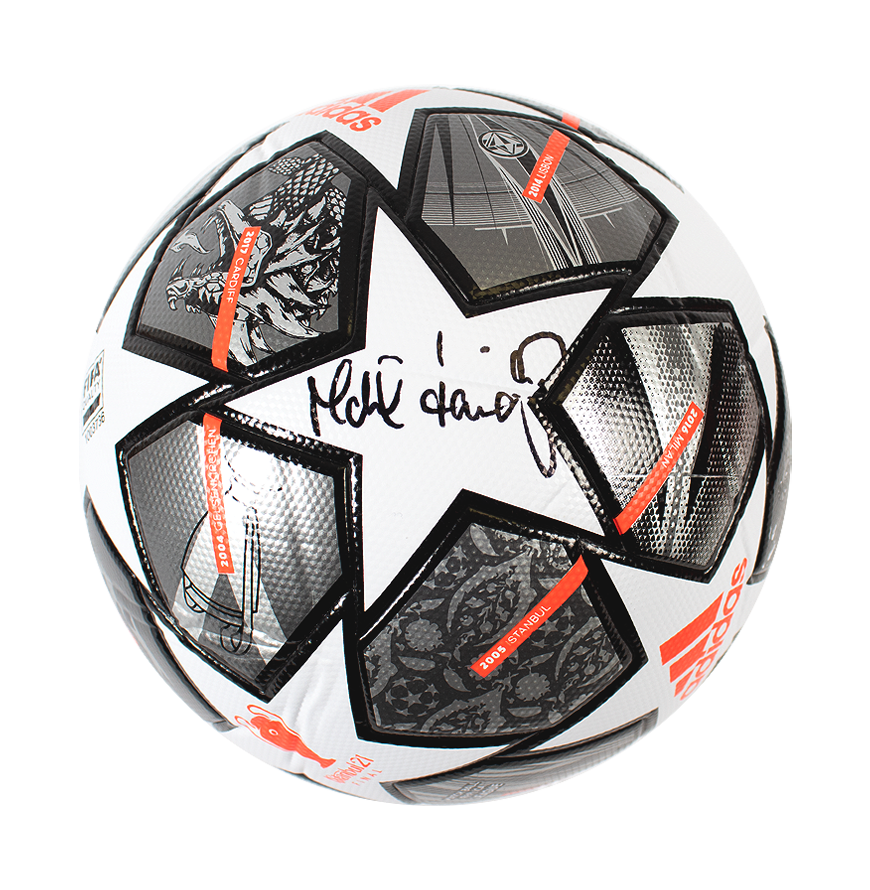 Michael Laudrup Signed UEFA Champions League Football In Acrylic Case