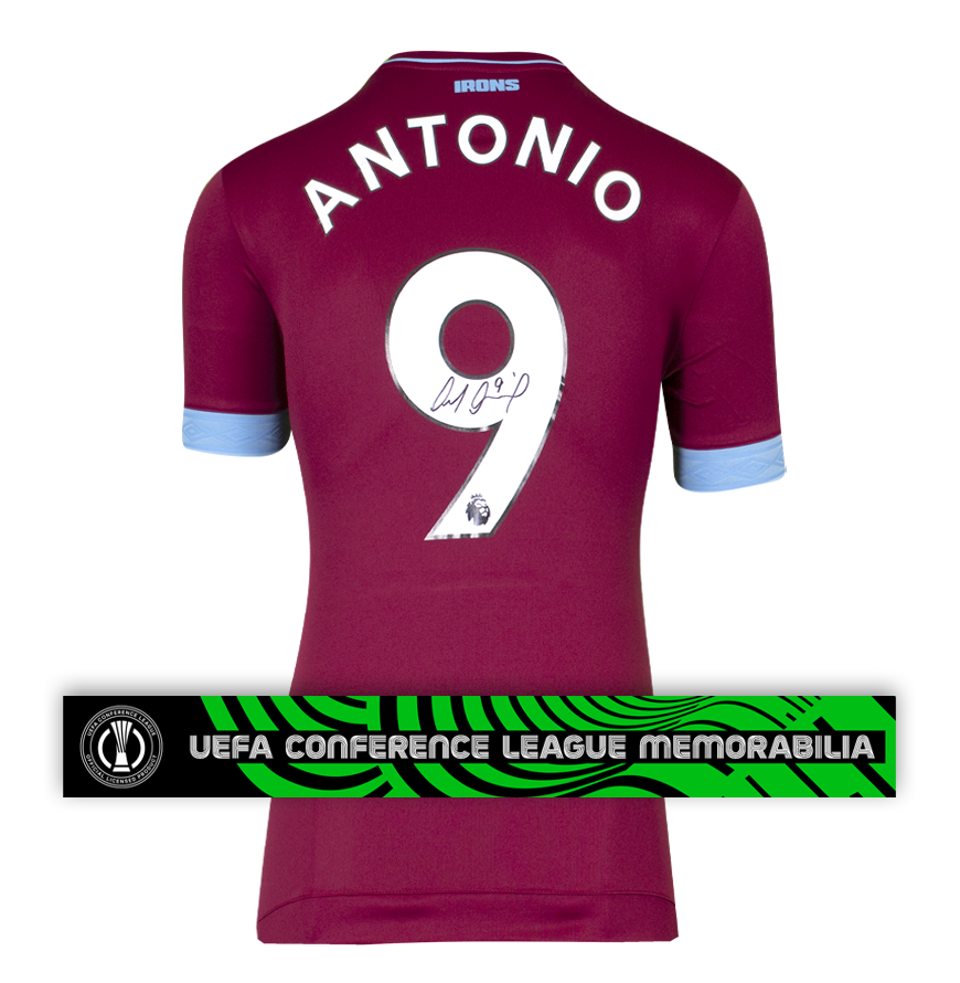 Michail Antonio Official UEFA Conference League Back Signed West Ham United 2018-19 Home Shirt