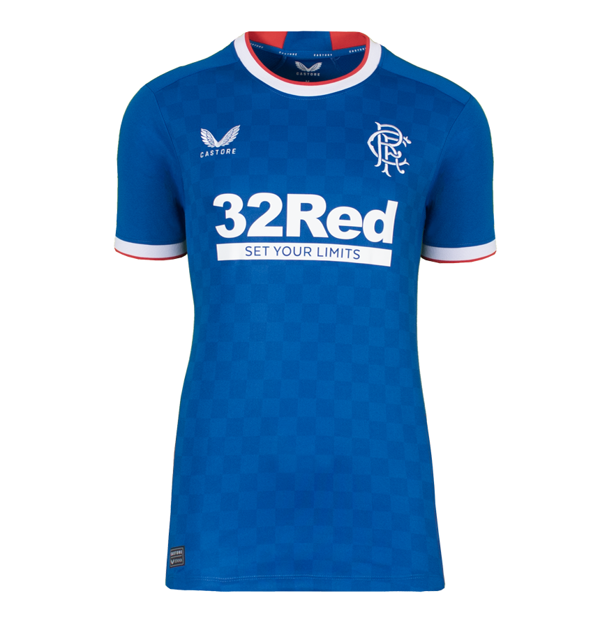 James Tavernier Official UEFA Champions League Back Signed and Framed Rangers FC 2022-23 Home Shirt