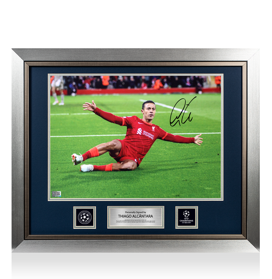 Thiago Alcantara Official UEFA Champions League Signed and Framed Liverpool FC Photo: UEFA Champions League Celebration