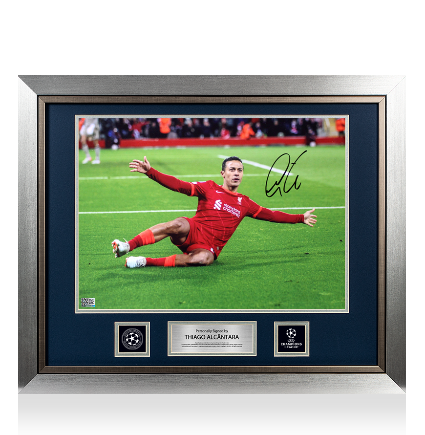 Thiago Alcantara Official UEFA Champions League Signed and Framed Liverpool FC Photo: UEFA Champions League Celebration